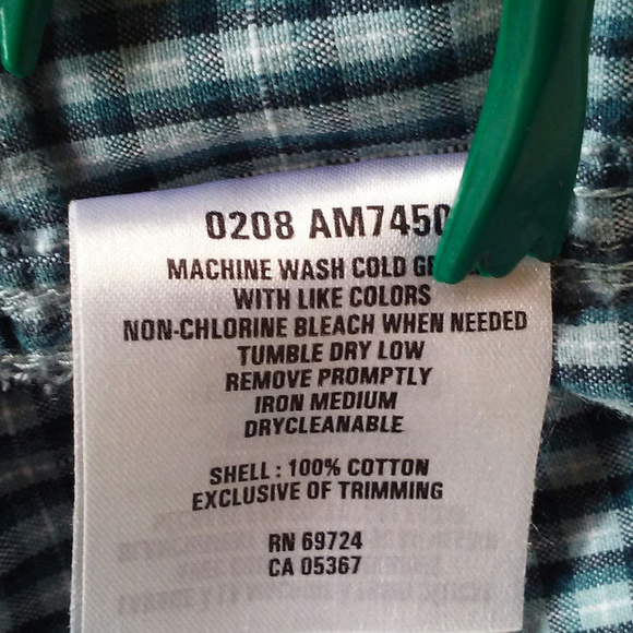 Columbia shirt M Green check LS Button-down collar - Picture 5 of 8